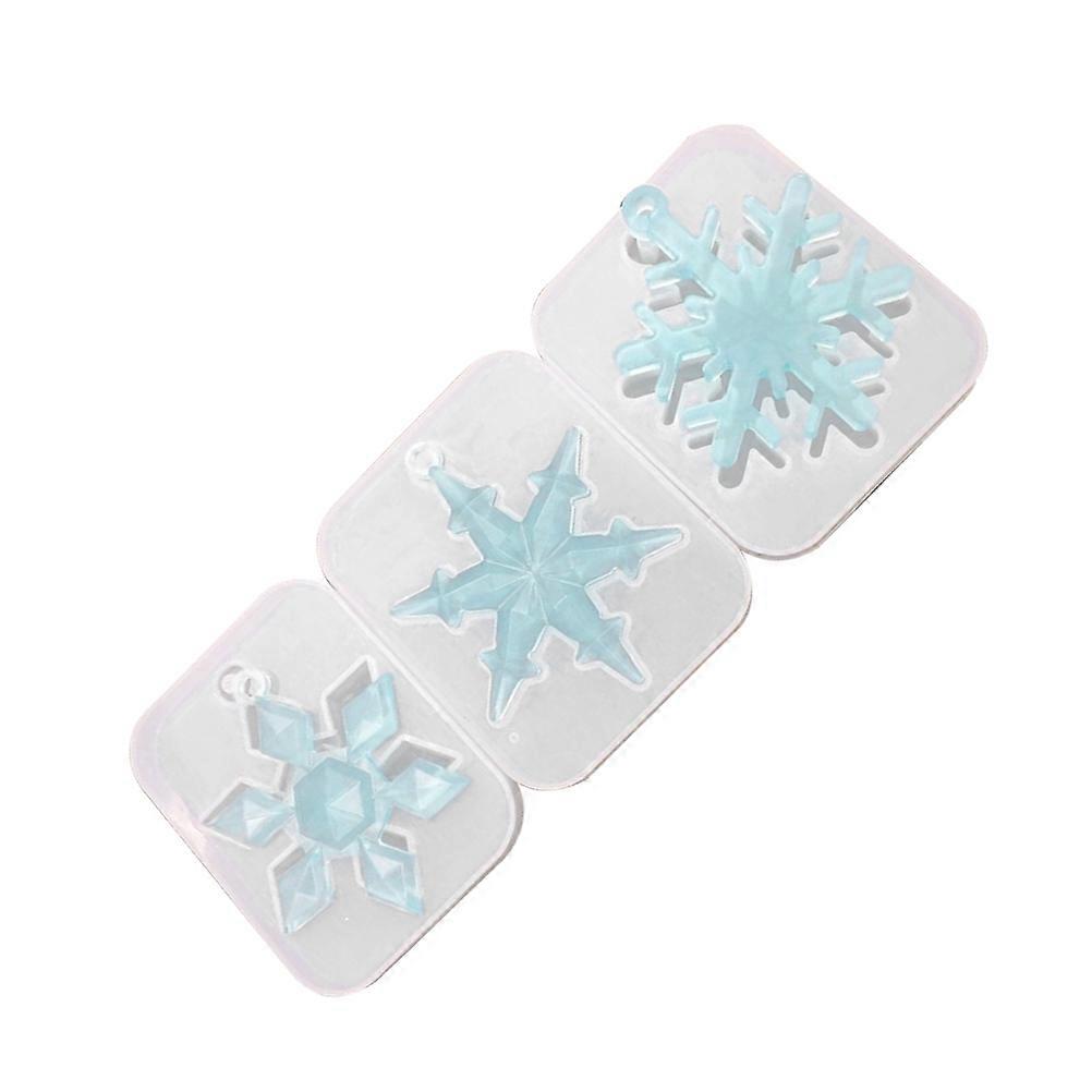 3Pcs Epoxy Jewelry Molds Snowflake Design Ideal For DIY Craft Projects About 9 X 8 X 1Cm Featuring Tear-Resistant Material