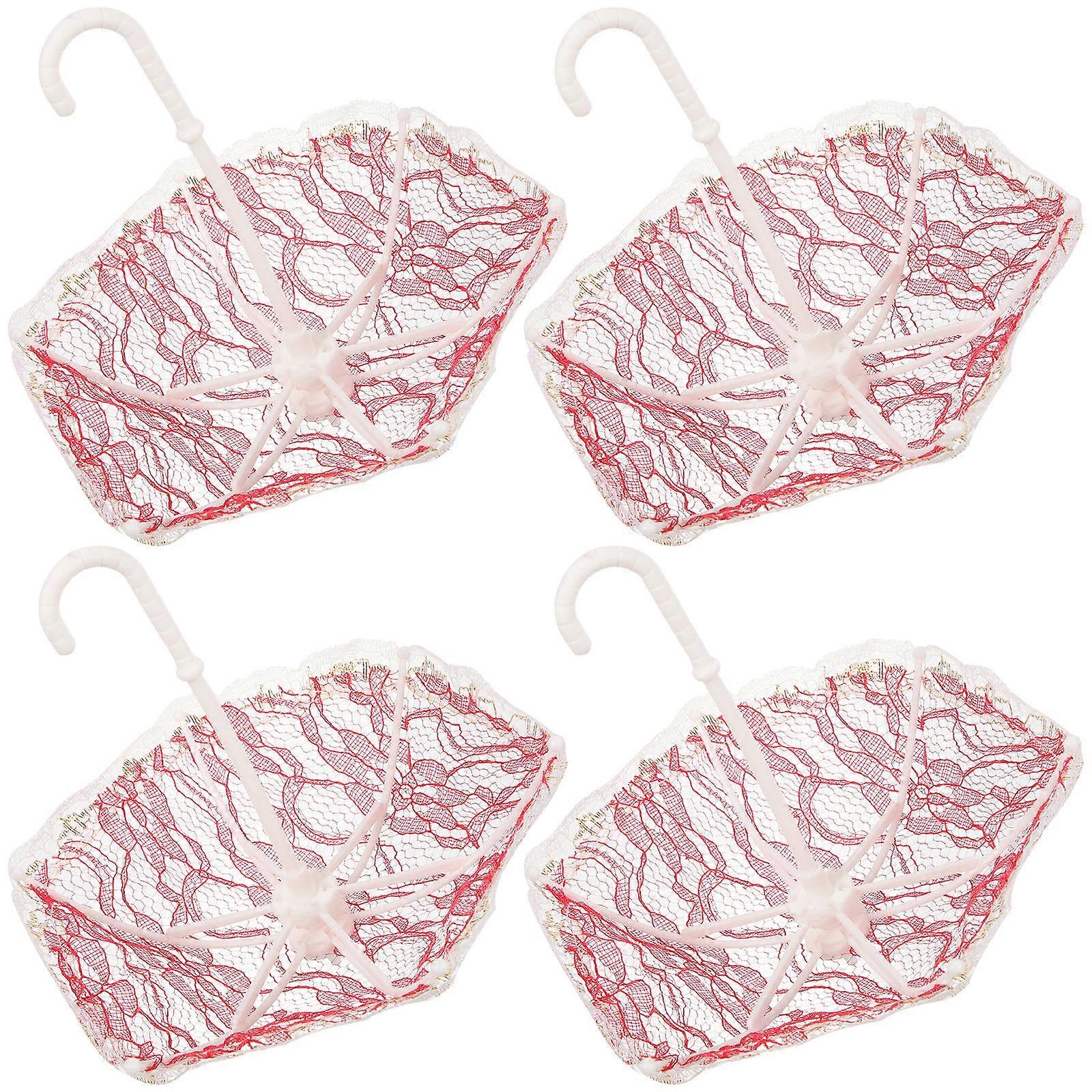 4Pcs Assorted Color Tiny Umbrellas for DIY Mini House Decor Plastic Toddler Umbrella 2.5 Inch