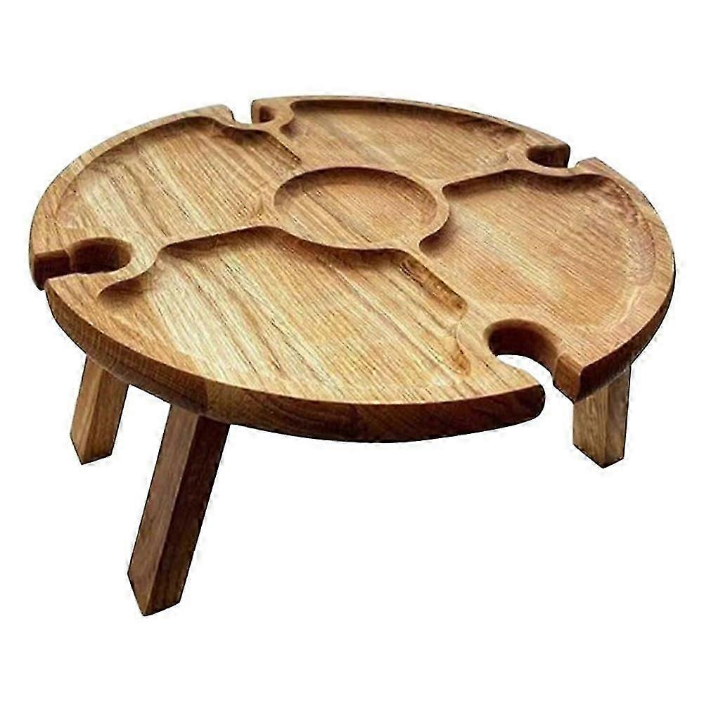 Space-Saving Folding Picnic Table with Snack Tray and Storage for Kitchens