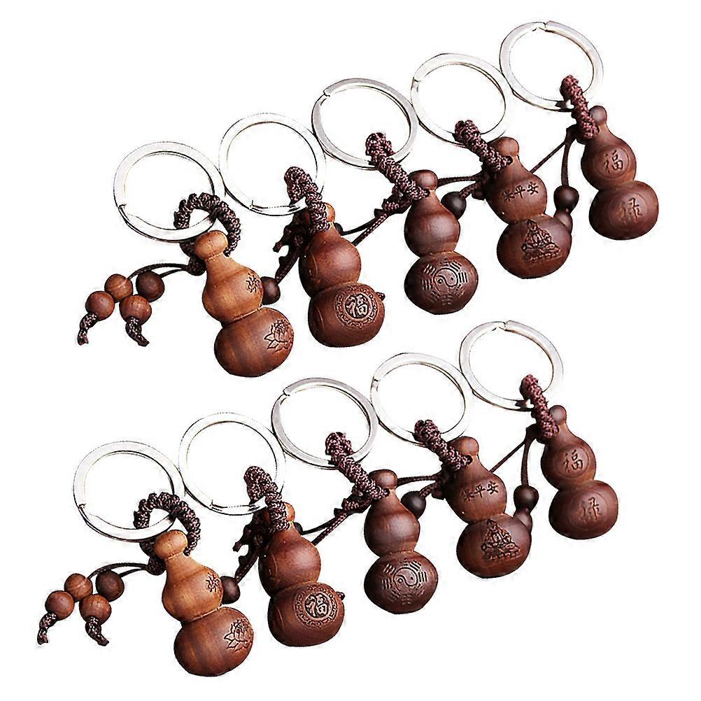 Brown Gourd Shape Key Chain Pendant Stylish Car Key Pendants for Decoration 10 Pcs