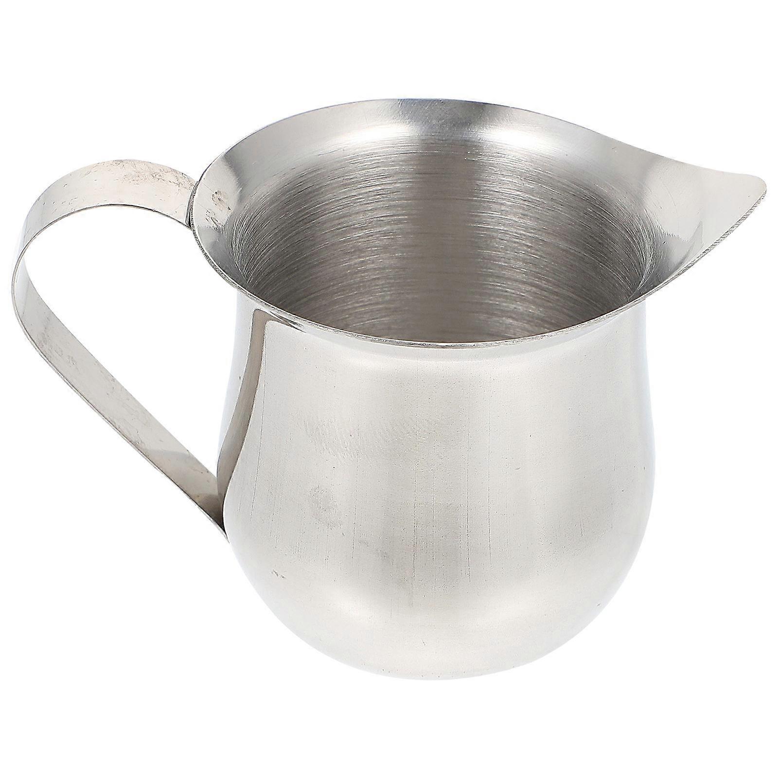 Stainless Steel Sauce Cup & Milk Jug with Spout and Handle for Coffee Syrup, Hot and Cold Drinks – Kitchen Pitcher for Home and Restaurant Use