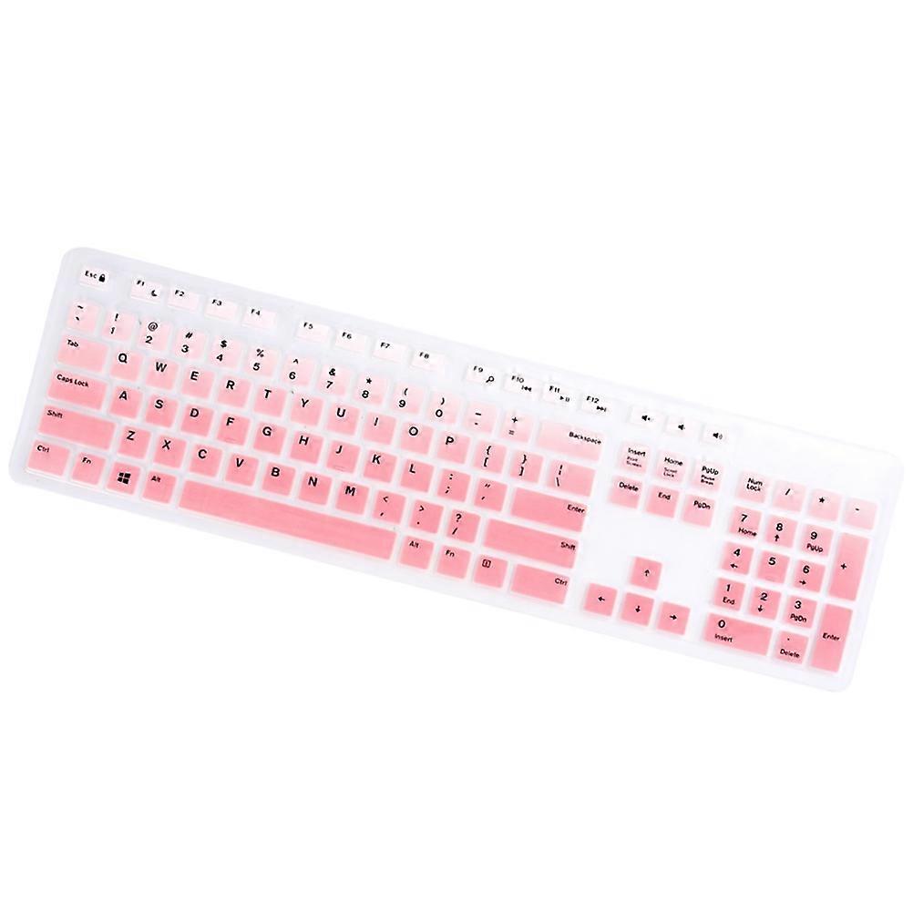 Silicone Keyboard Protective Cover Waterproof Dustproof For Office Use Pink Gradient 44.00X13.00X0.30CM 1Pc