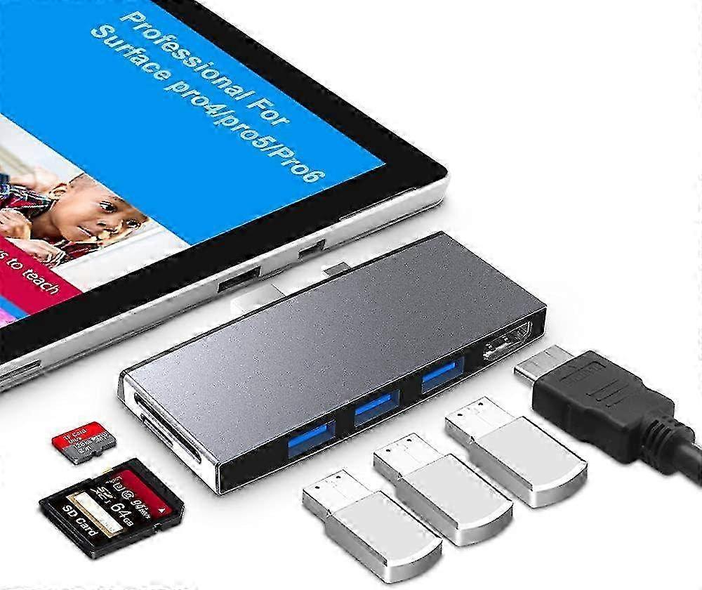 Estación de acoplamiento HDMI 4K con 3 puertos USB 3.0 y lector de tarjetas SD/TF - Hub convertidor versátil para una conectividad mejorada