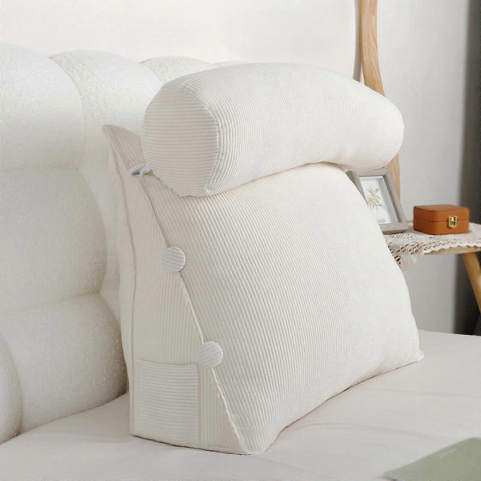 Reading Pillow for Sleeper Sofas, Back Cushion, Comfortable for Bed and Couch, White, 45*45*20cm
