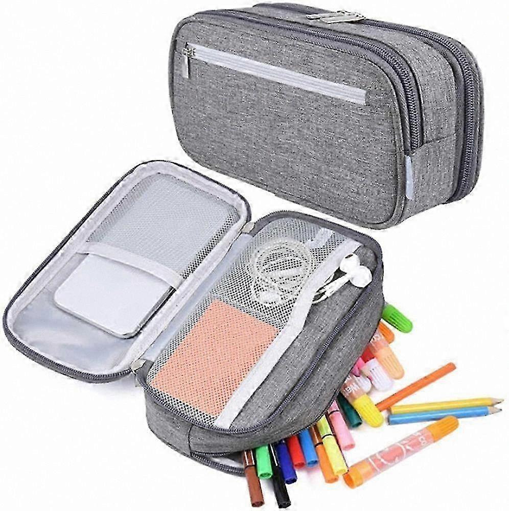 Waterproof Canvas Organizer Pouch 21 x 9.9 x 5.8 cm Gray Multi-functional Storage Solution