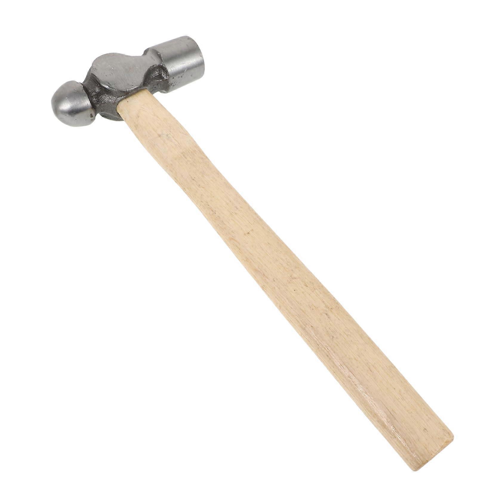 Ball Hammer with Round Head and Wooden Handle, Multi-Purpose 33cm Carpenter's Tool for Household Installation, Beige