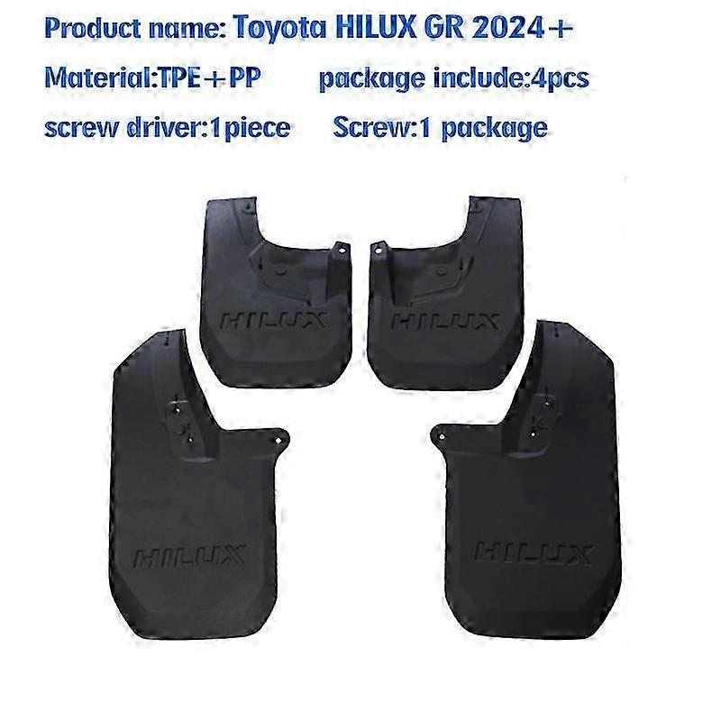 2024 - 2025 Toyota Hilux GR Premium 4pcs Εμπρός Πίσω Λασπωτήρες Splash Guards Σετ