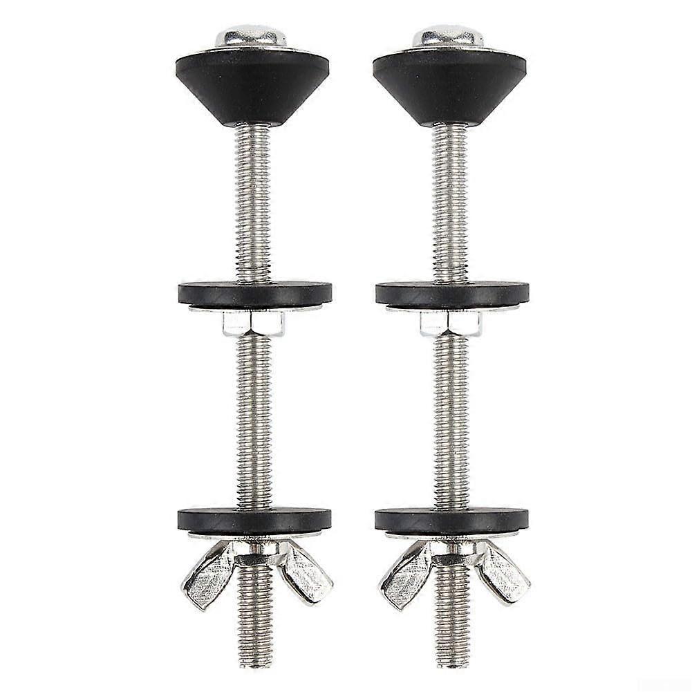 WC Installation Screws Set, 2 Pieces, Durable Stainless Steel with Wing Nuts and Washers for Secure Fittings