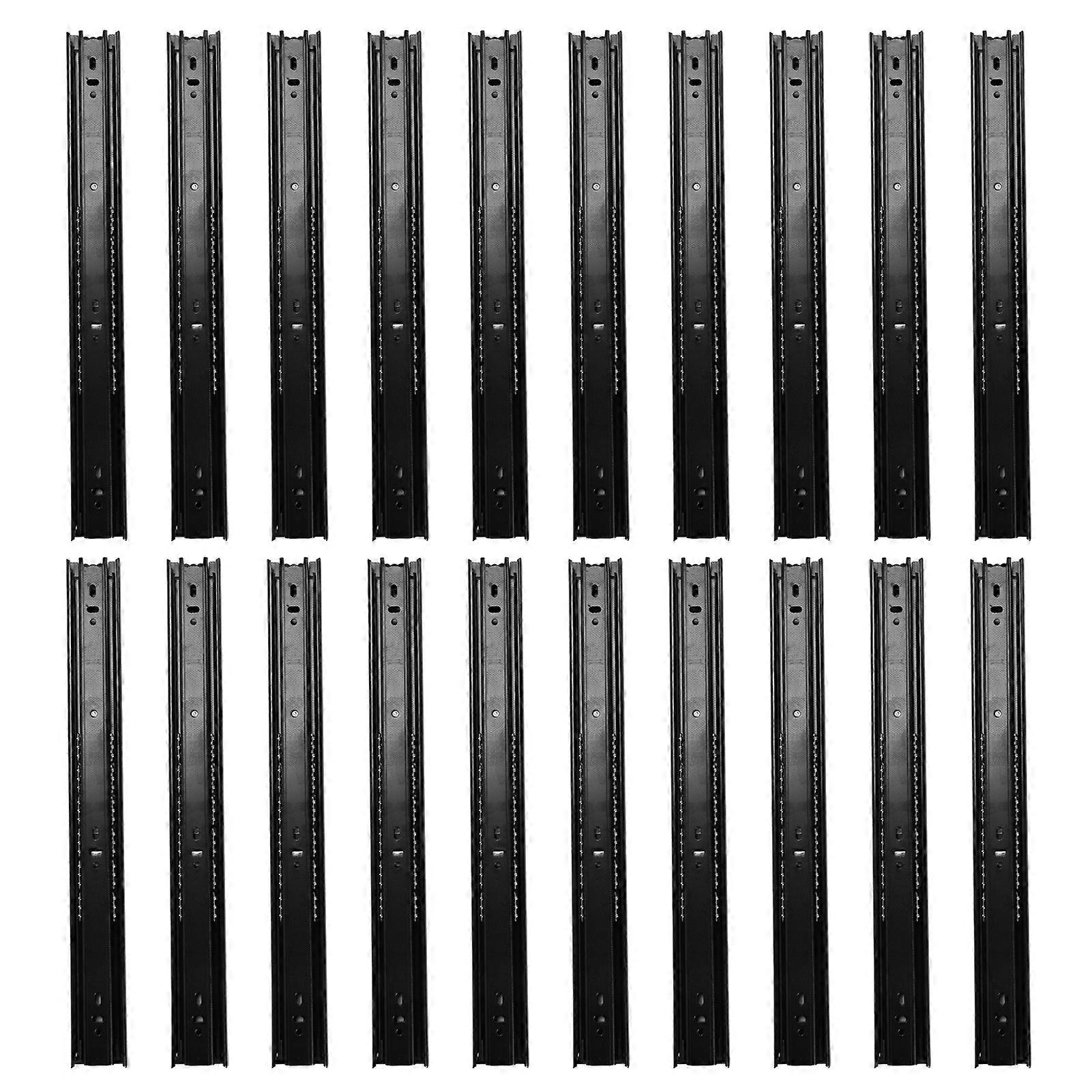 10 Pairs of 16-Inch 3-Section Drawer Slides for Heavy-Duty Home Office Use