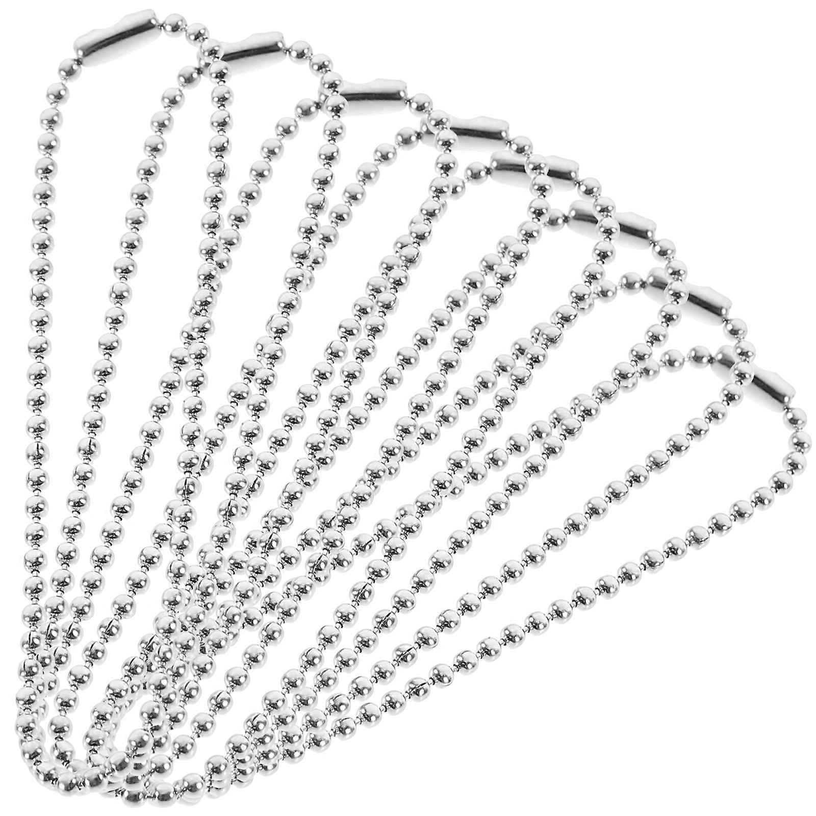 Key Pendant Chains Adjustable for Tag Key Ring Silver Iron High Polished Surface Connector Clasp 100Pcs