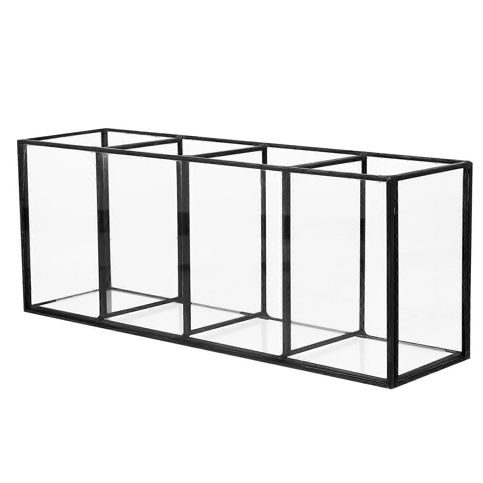 Sundries Box For Daily Home Organization Using Durable Brass And Glass Material With Rectangular Shape 1Set
