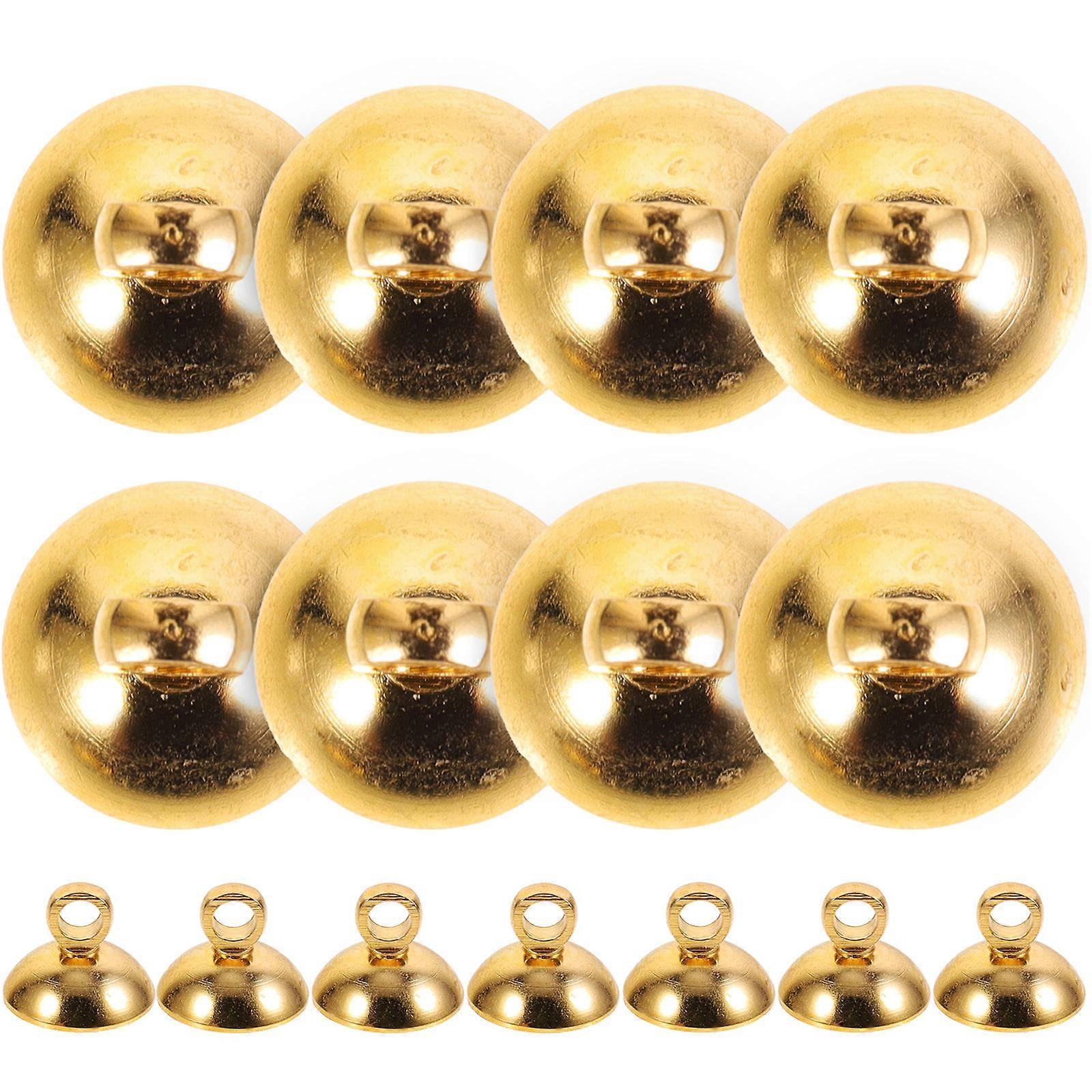 15pcs Gold Jewelry Bails Caps for DIY Crafts, Glass Ball Connectors with Eye Pins for Necklace, Bracelet & Pendant Making