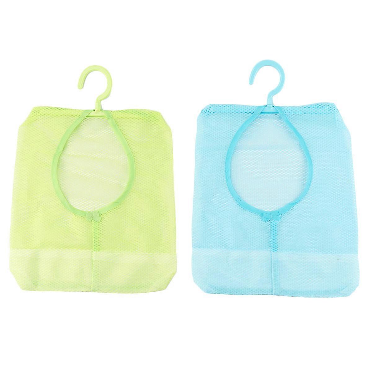2pcs Multipurpose Hanging Mesh Clothesline Bags for Kitchen & Bathroom Storage – Material for Drying Underwear and Socks