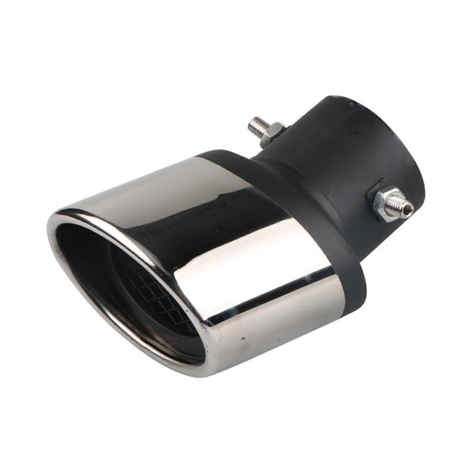 Auto Exhaust Pipe Stainless Steel Muffler Tailpipe Outlet End Tip Modified Accessory 2 Bend Compatible with Various Models