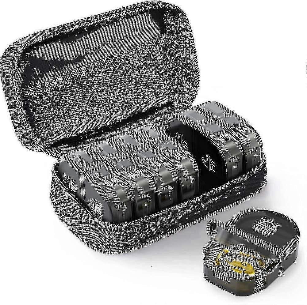 Canvas Bag Pill Organizer 2 Times A Day, Large Am/pm Pill Box 7 Day