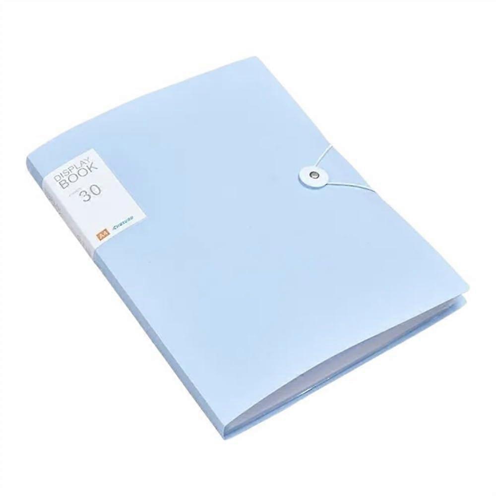 Coloured File Folder 30/60 Pages, A4 File Folder, Transparent Insert Paper, View Book, Document Organiser, Wallet Folder, Blue