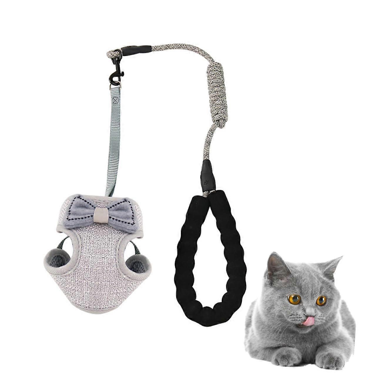 Adjustable Cat Harness with Bow Design, Breathable Pet Vest for Cats, Lightweight and Comfortable Harness for Small Pets