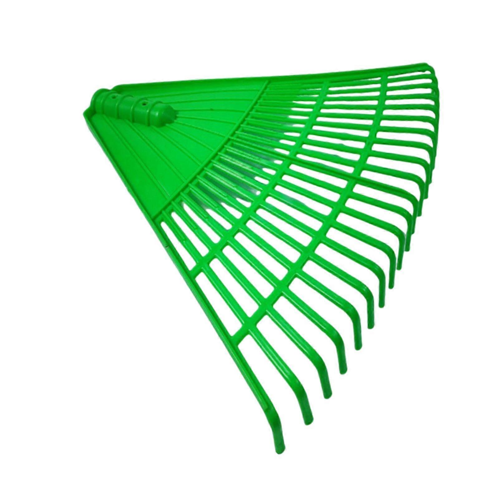 Replacement rake head made of PP with easy installation for removing leaves and grass.