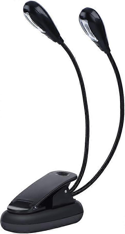 Lamp for music stand, adjustable double-head clamp lamp with USB cable, suitable for e-readers, books and headboards