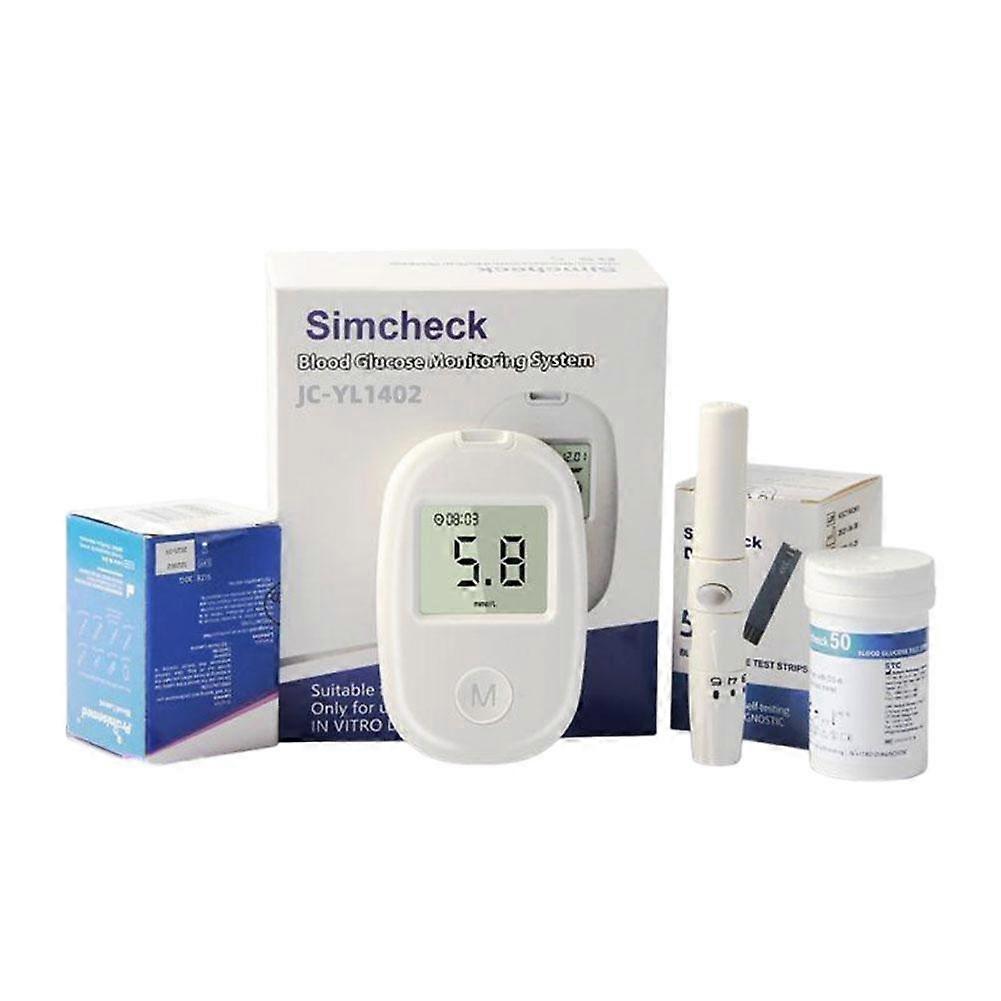 High Precision Blood Glucose Monitor Kit with Lancing Device 50 Test Strips and 50 Needles Large Memory Easy One Touch Testing Ideal Health Gift