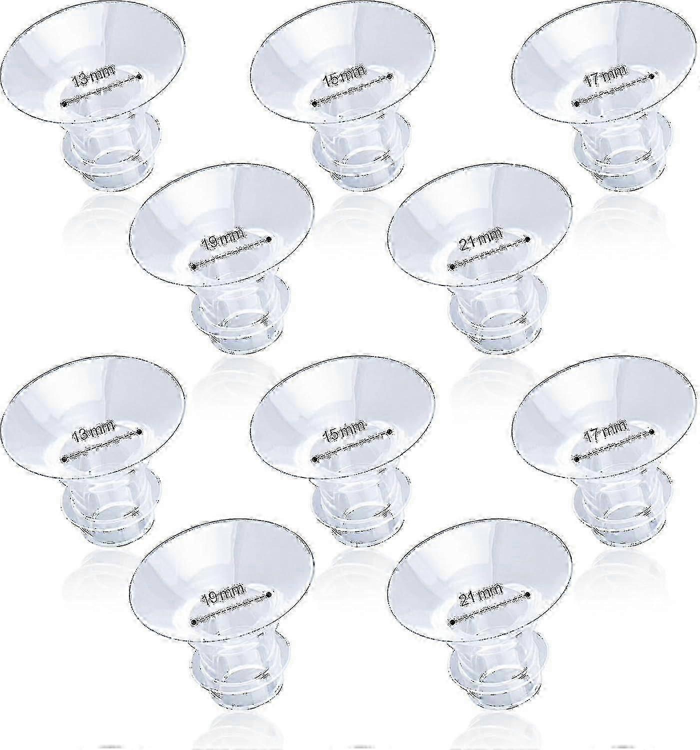 10 件法兰插件，13/15/17/19/21mm 硅胶吸奶器法兰插件可穿戴吸奶器配件，兼容 Medela/SZRH AV