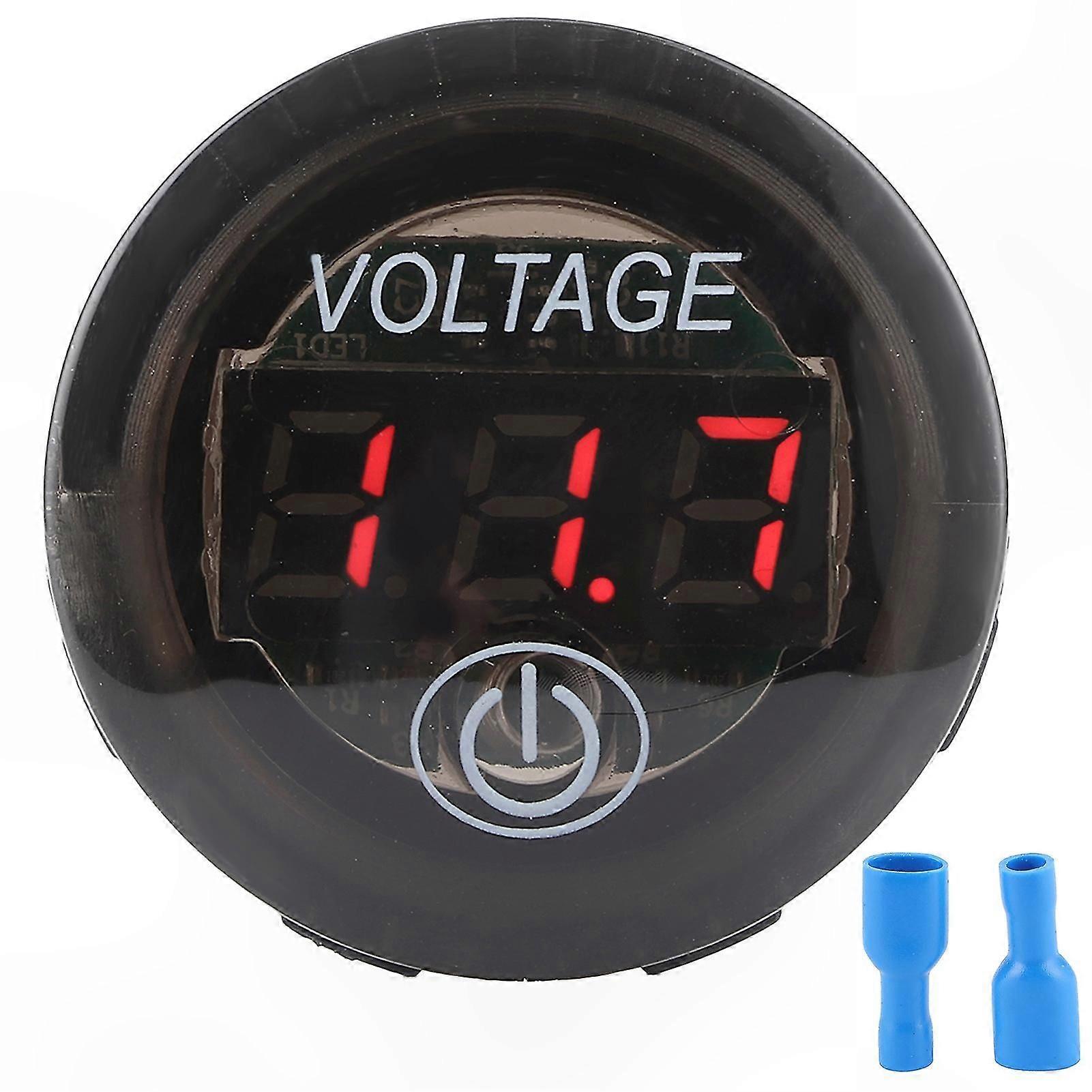 Digital Voltmeter for Car Battery 12-24V with Touch Switch Red LED Display