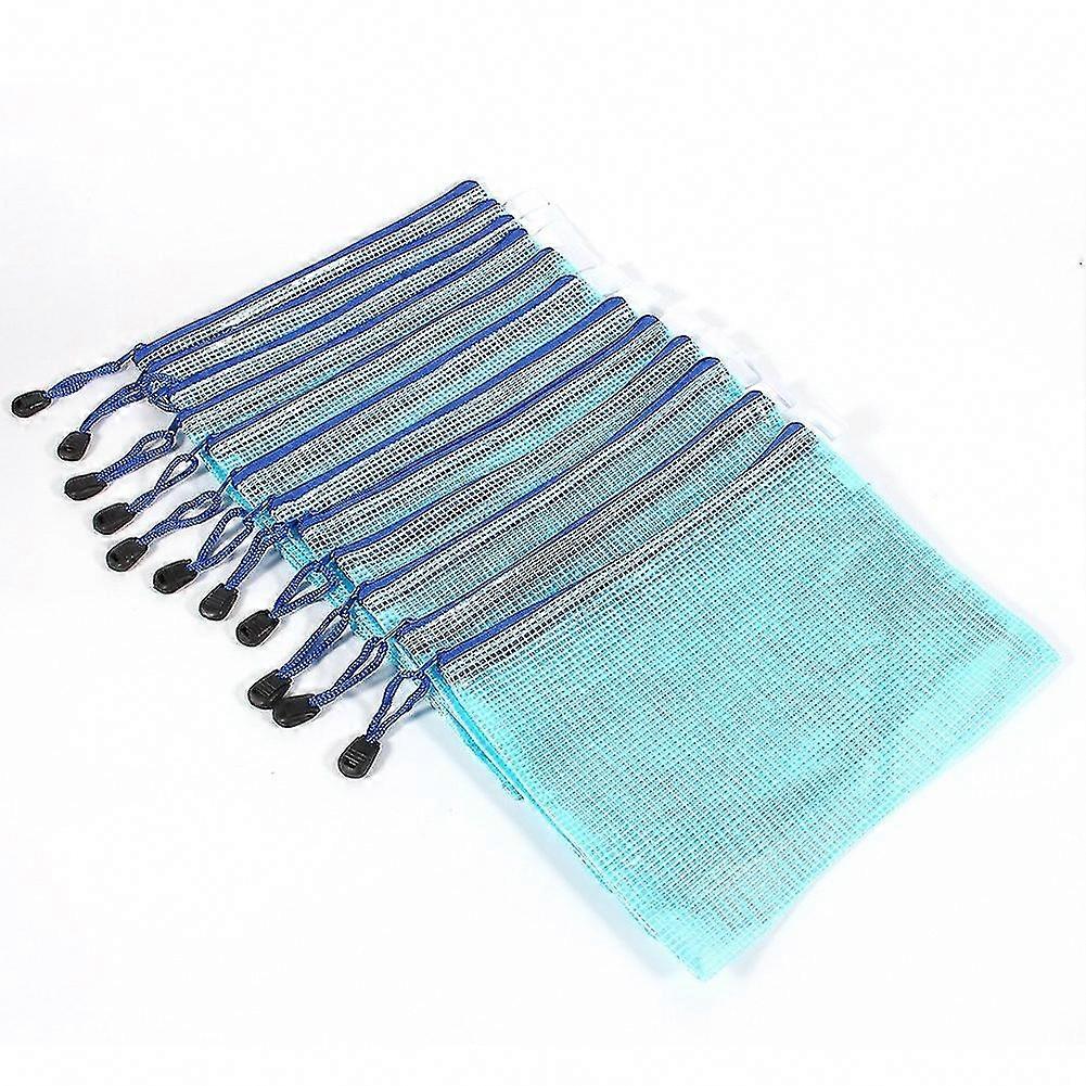 A5 Plastic Zipper Bags for Documents - Blue File Folder with Secure Zip Closure