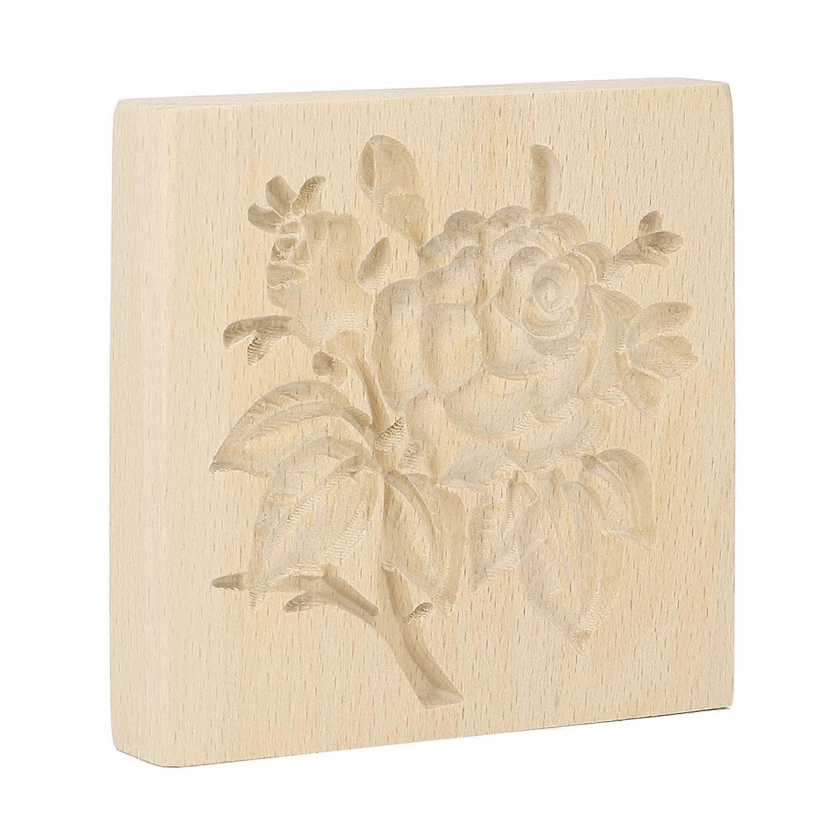 Wooden Cookie Cutter, Easy Release, Reusable, Washable, Carved, for Home Kitchen Baking