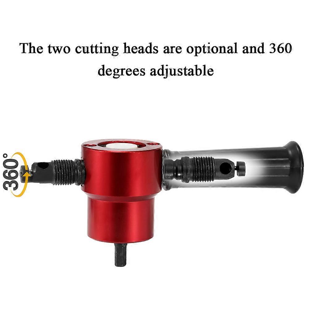 Double-headed Sheet Metal Nibbler Cutter 360 Degree Adjustable Drill Attachment Power Tool Accessories Cutting Tools