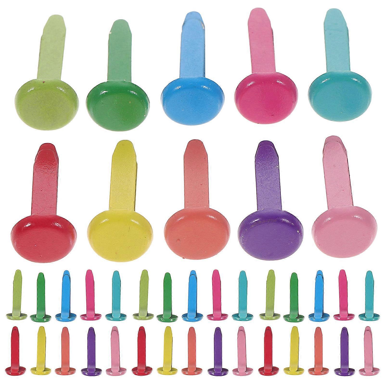 DIY Crafts Making Brads Iron Art Supplies for Paper Fastening Assorted Colors 6 Bags