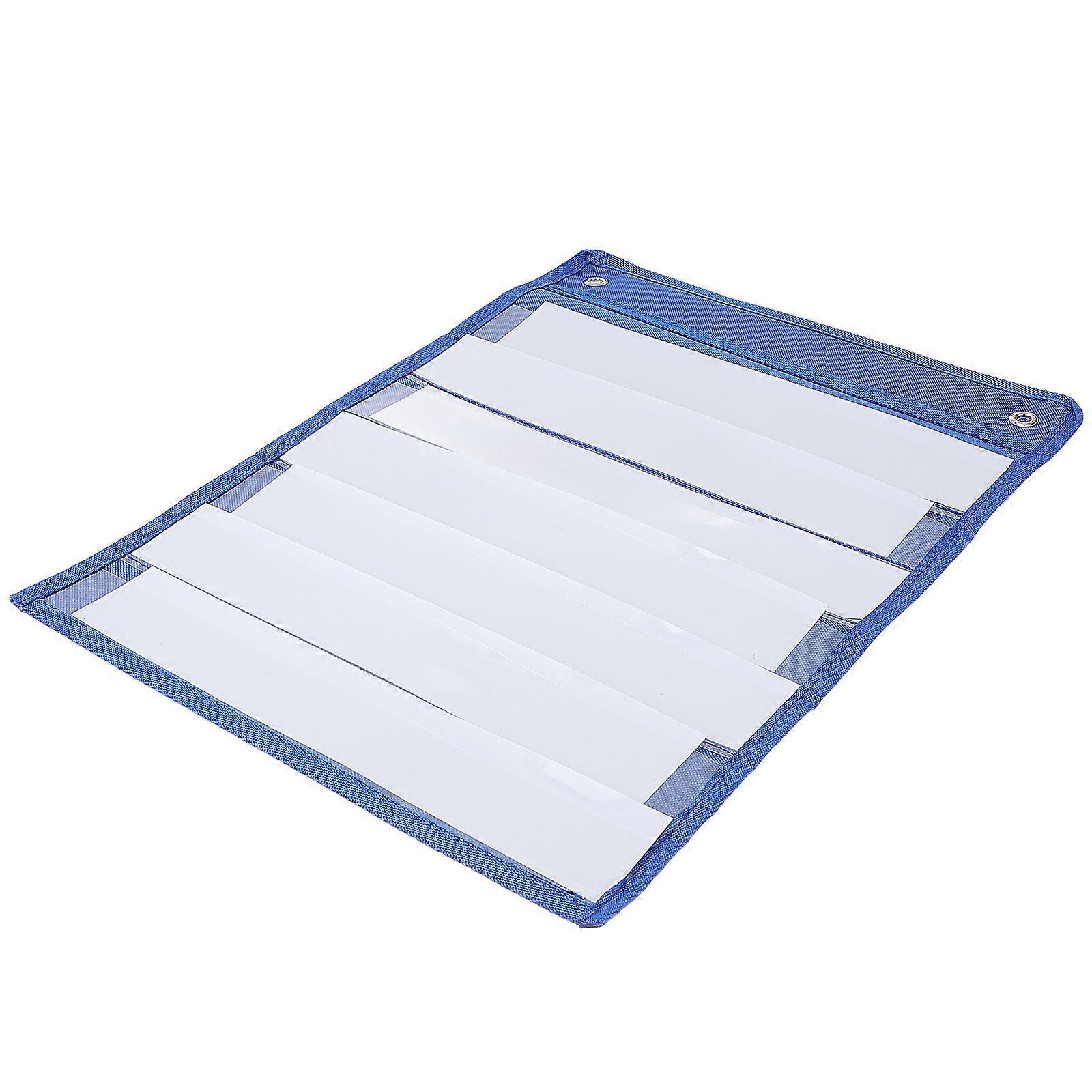 Blue Hanging Storage Bag with Wall Pocket for Handbag Organization at Home or Classroom 7 Layer Polyester