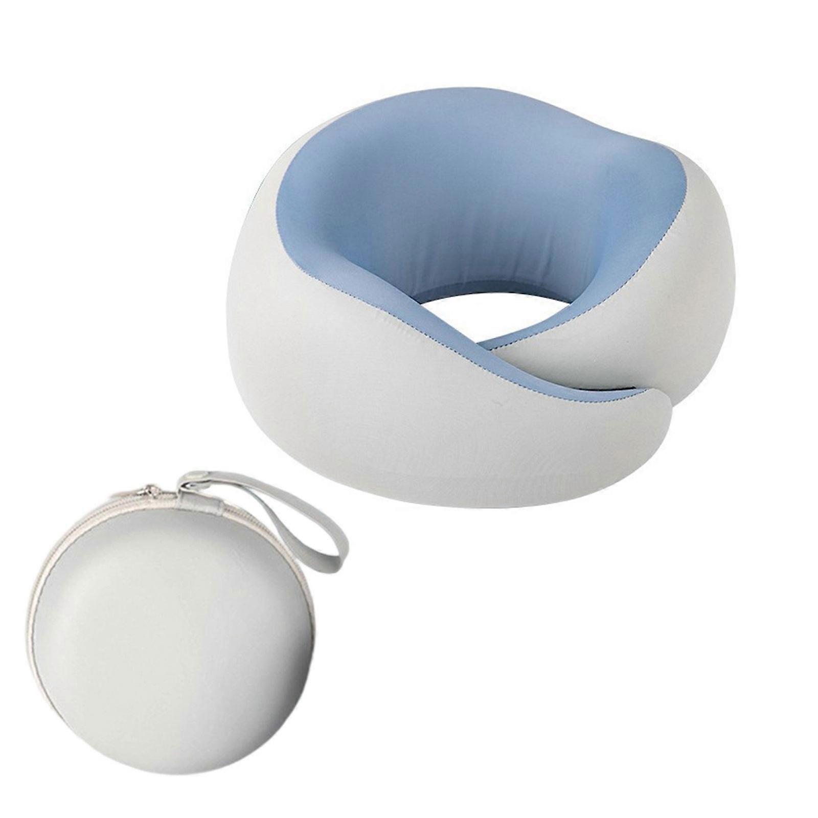 Ice Silk Travel Neck Pillow With Memory Foam Cores Any Season Use Home Office Multicolor