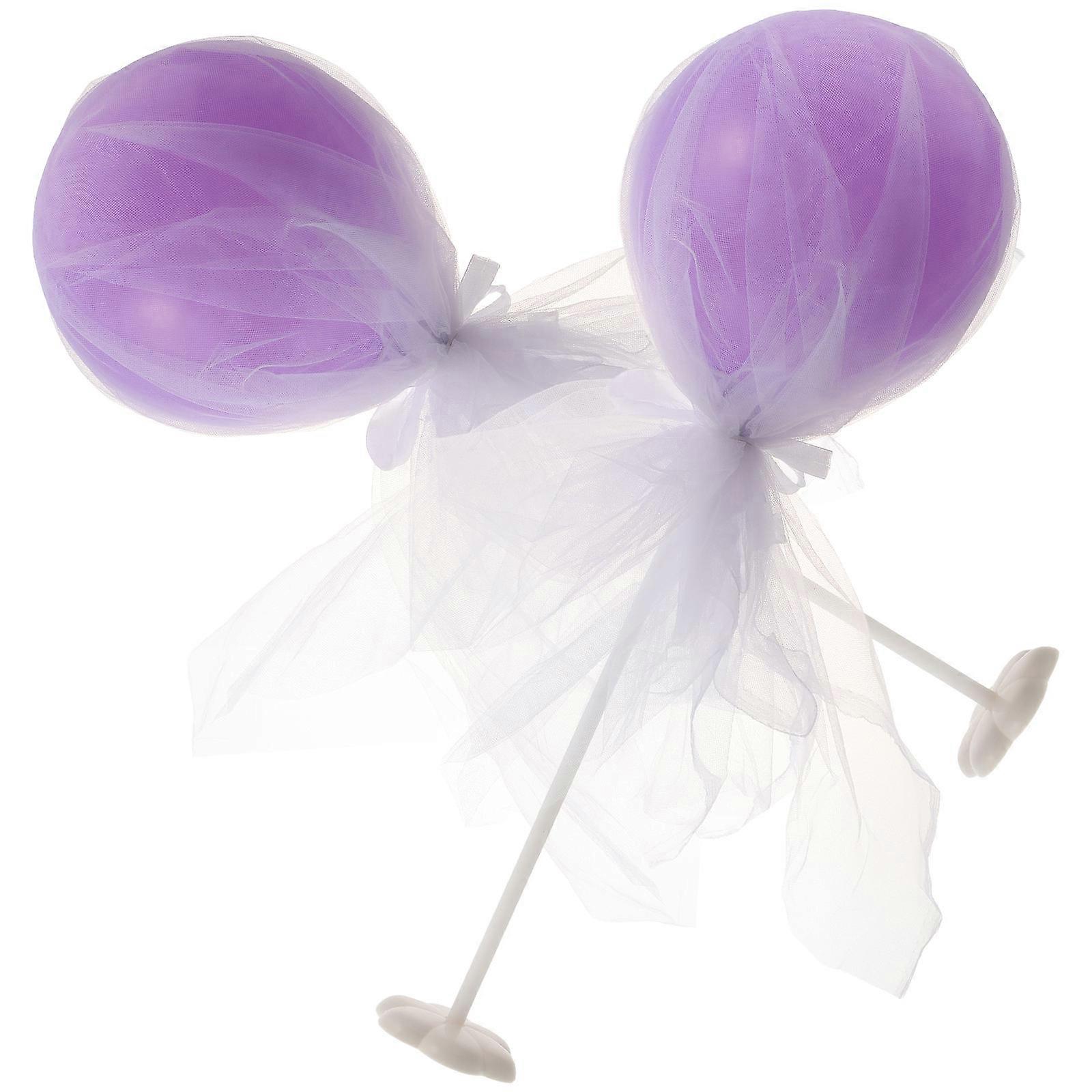 Décorations de fête ballon Bowknot Table Centre de table violet pour 2Set