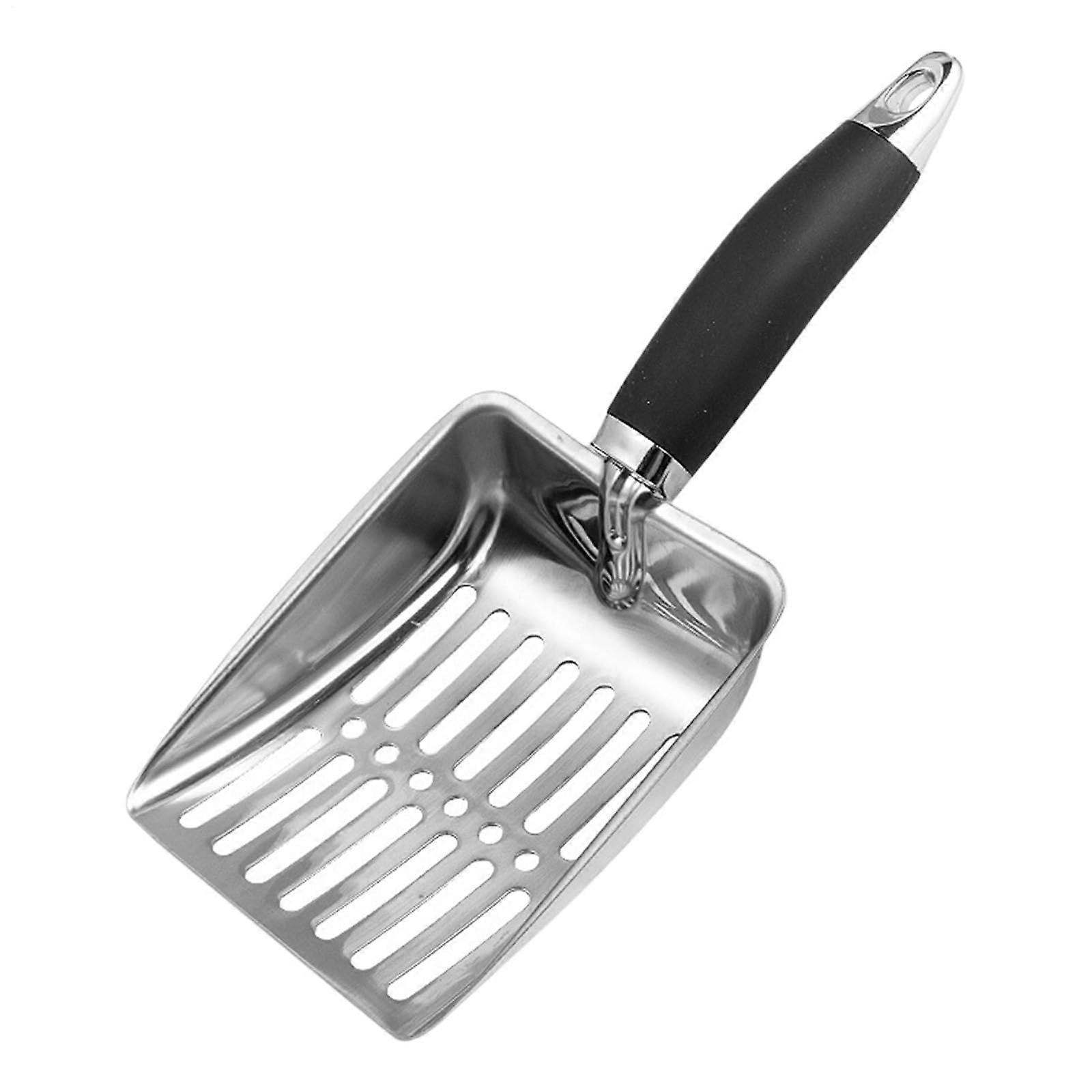 Cat Waste Scoop Shovel Metal Sifter Tool with Ergonomic Handle Grip