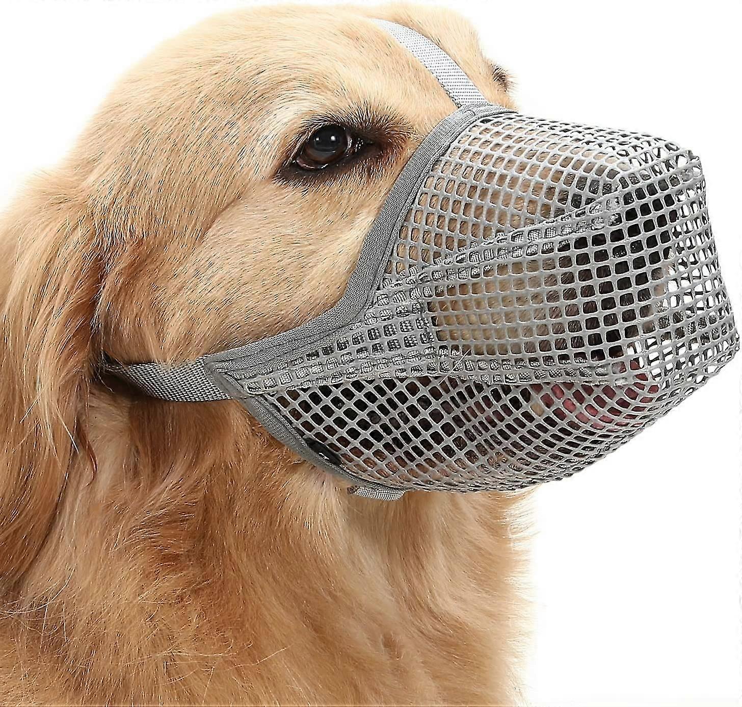 Dog Muzzle With Adjustable Straps, Soft Mesh Covered Muzzles For Small Medium Large Dogs,hww