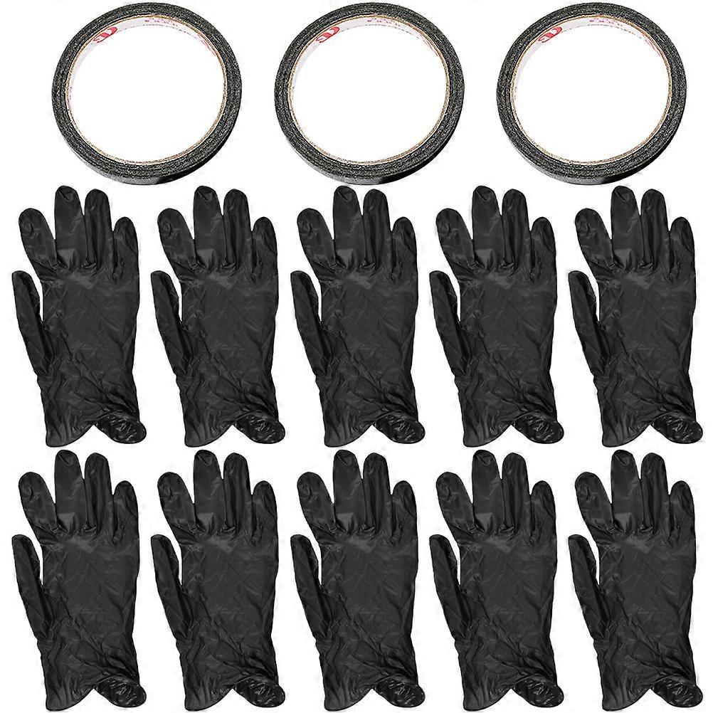 Uv Protection Gloves Gel Nail for Nail Art Black Pvc and Paper Material with 1 Set