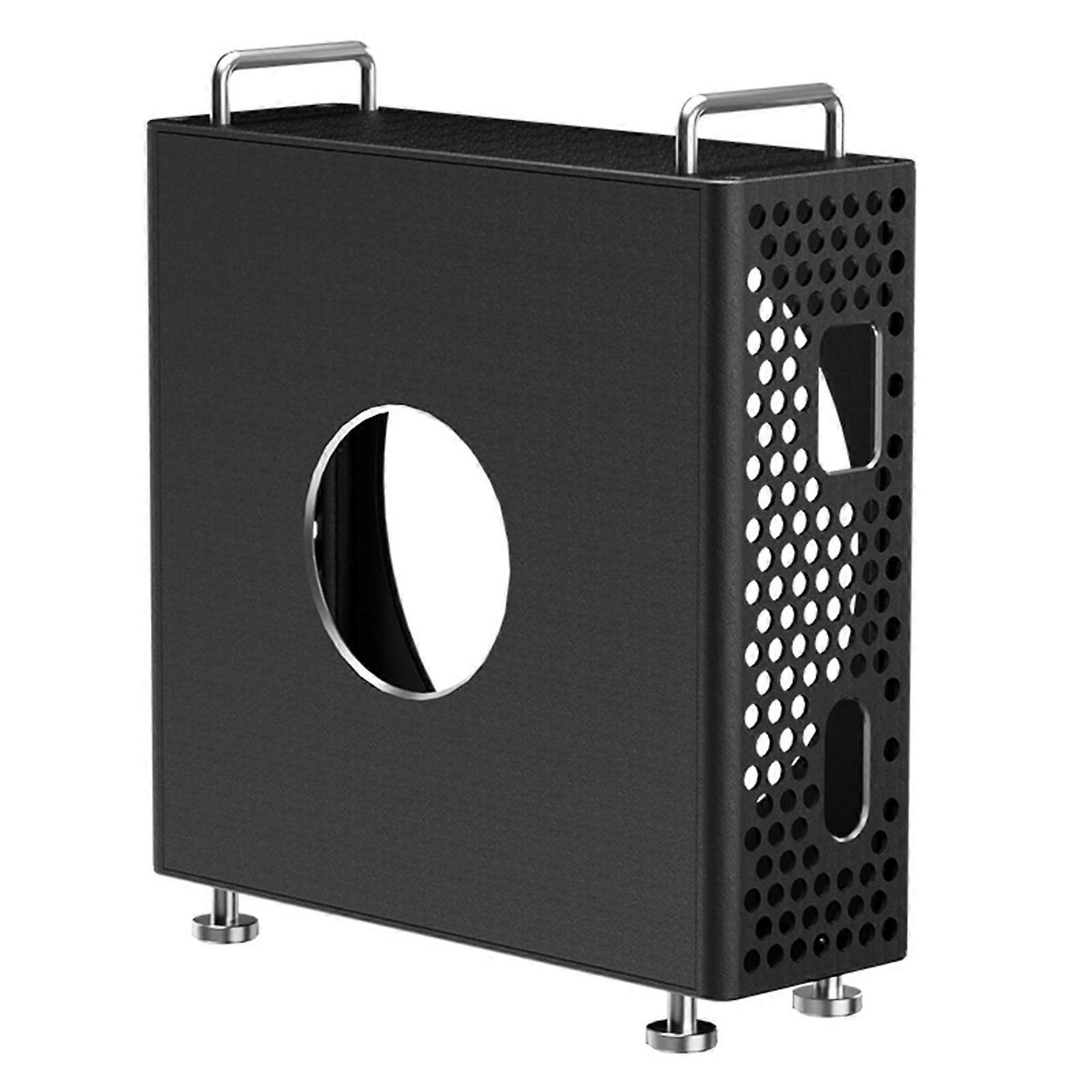 Aluminum Alloy Case For Small Computer Host Vertical Holder, Heat Management, Protective Shell, Black
