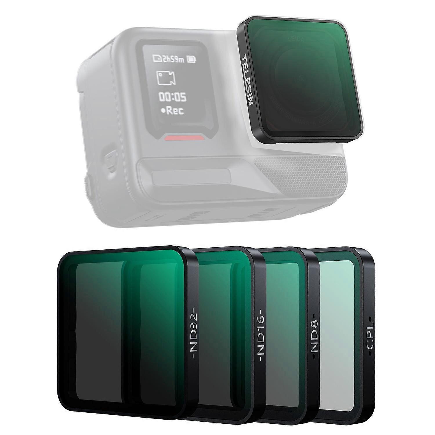 TELESIN S5-FLT-27-TIS für Insta360 Ace Pro Pro 2 Polarisationsfilter Set mit CPL ND8 ND16 ND32 Filter