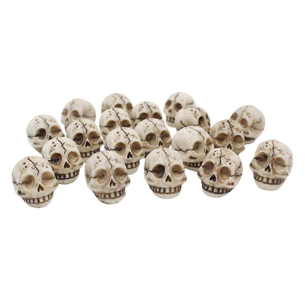 Halloween Skull Figurines Miniature Resin Skull Head Statues For Outdoor Decoration Garden Table Centerpieces 60 Pcs