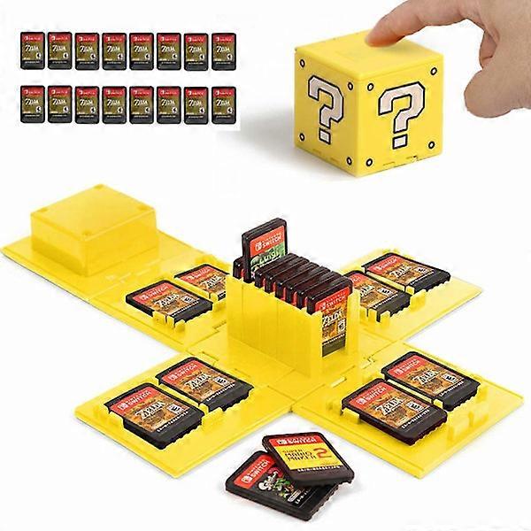 Switch Game Card Case, Game Card Case for Nintendo Switch Games with 16 Slots (Yellow)
