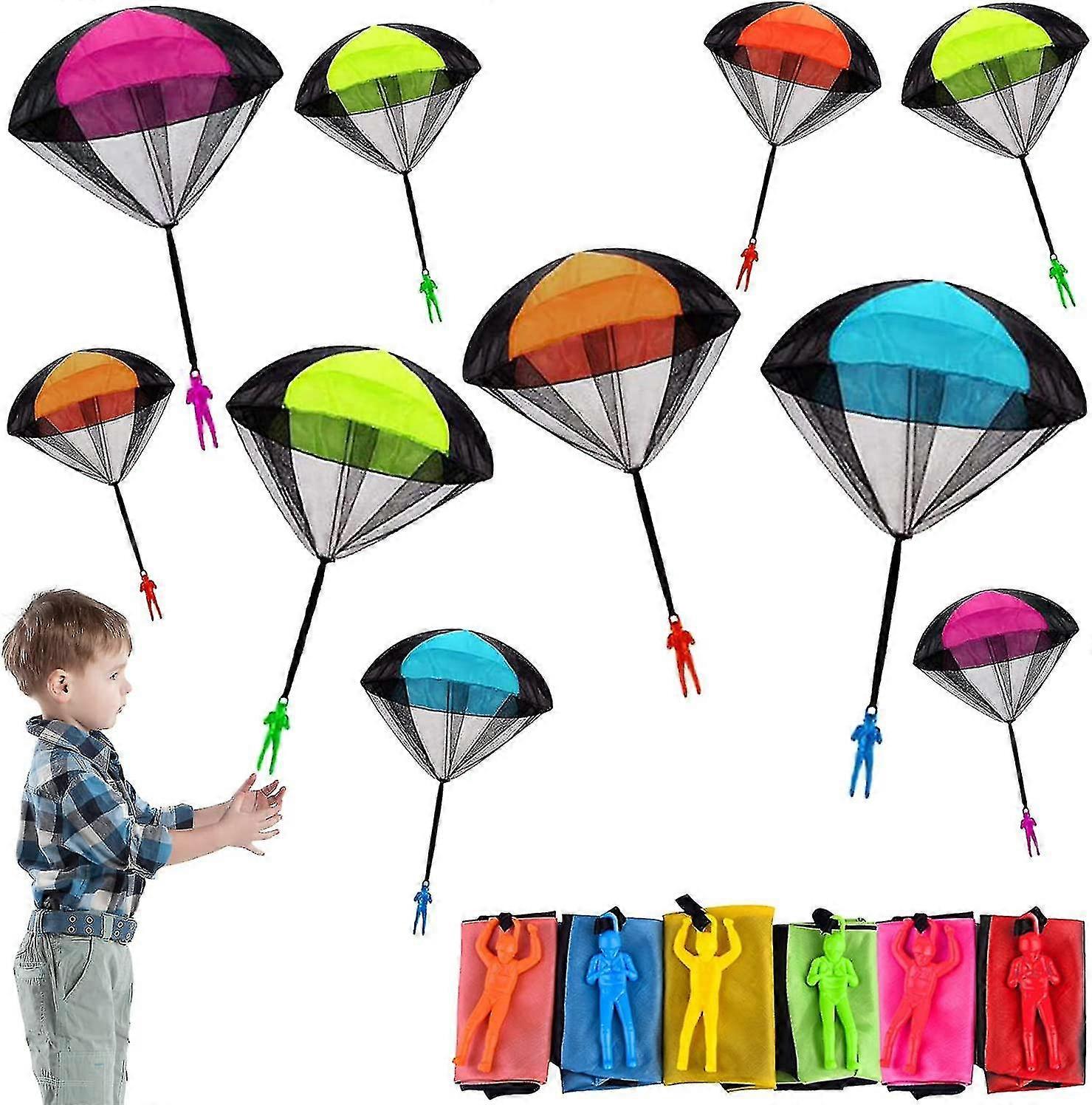Parachute toys, 10-piece set, non-toxic, environmentally friendly and easy to operate