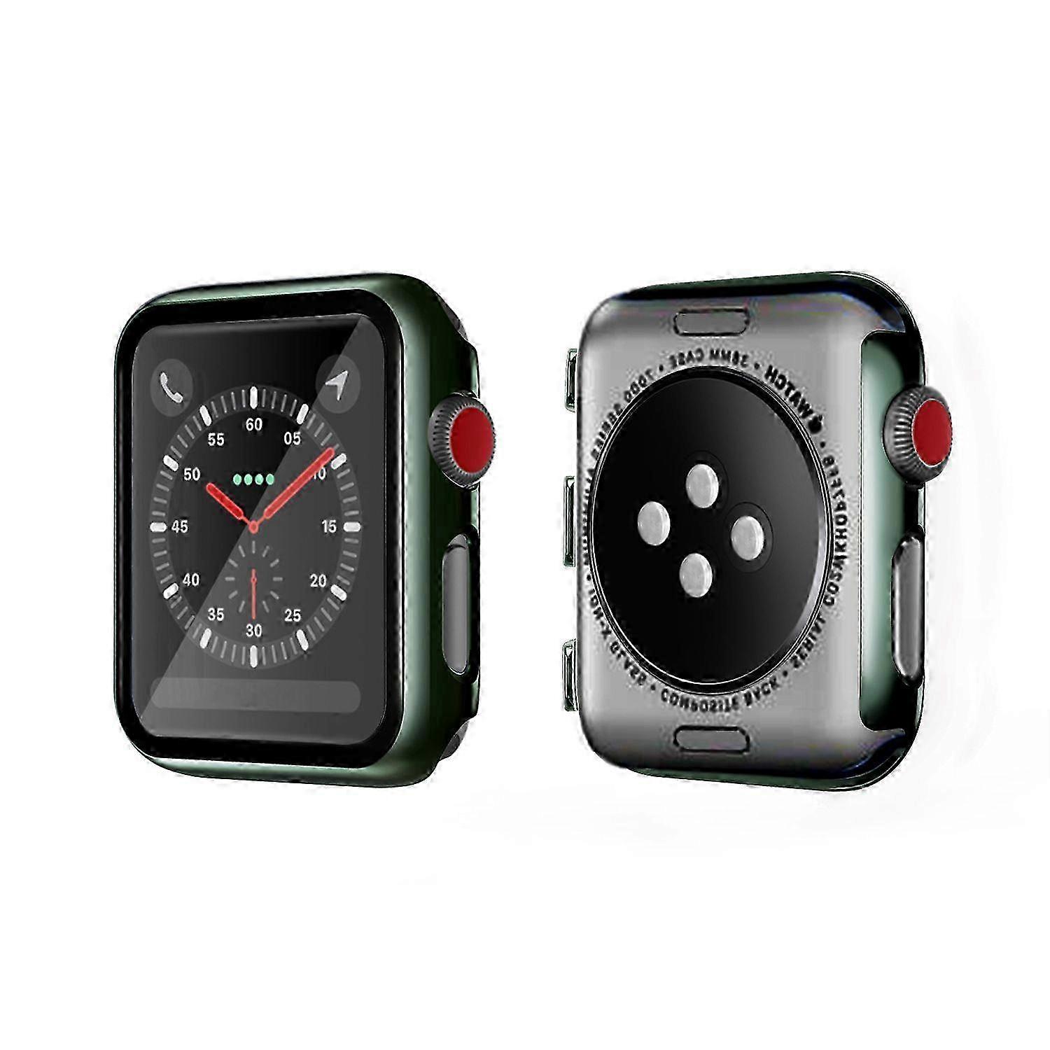[2 PCS] Case with Tempered Glass Screen Protector for Apple Watch Series 2/3/4/5/6 40mm Hard PC Full Protective Cover
