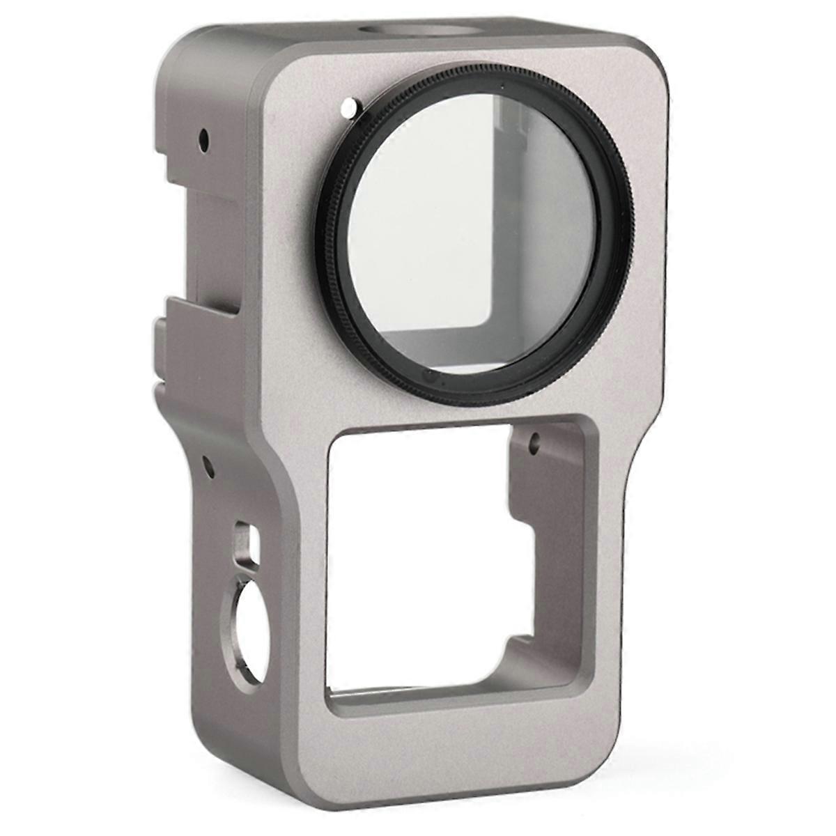 Aluminum Alloy Protective Case for Action 2 Metal Case Frame Cage+UV Lens Filter for Action 2 Accessories,A