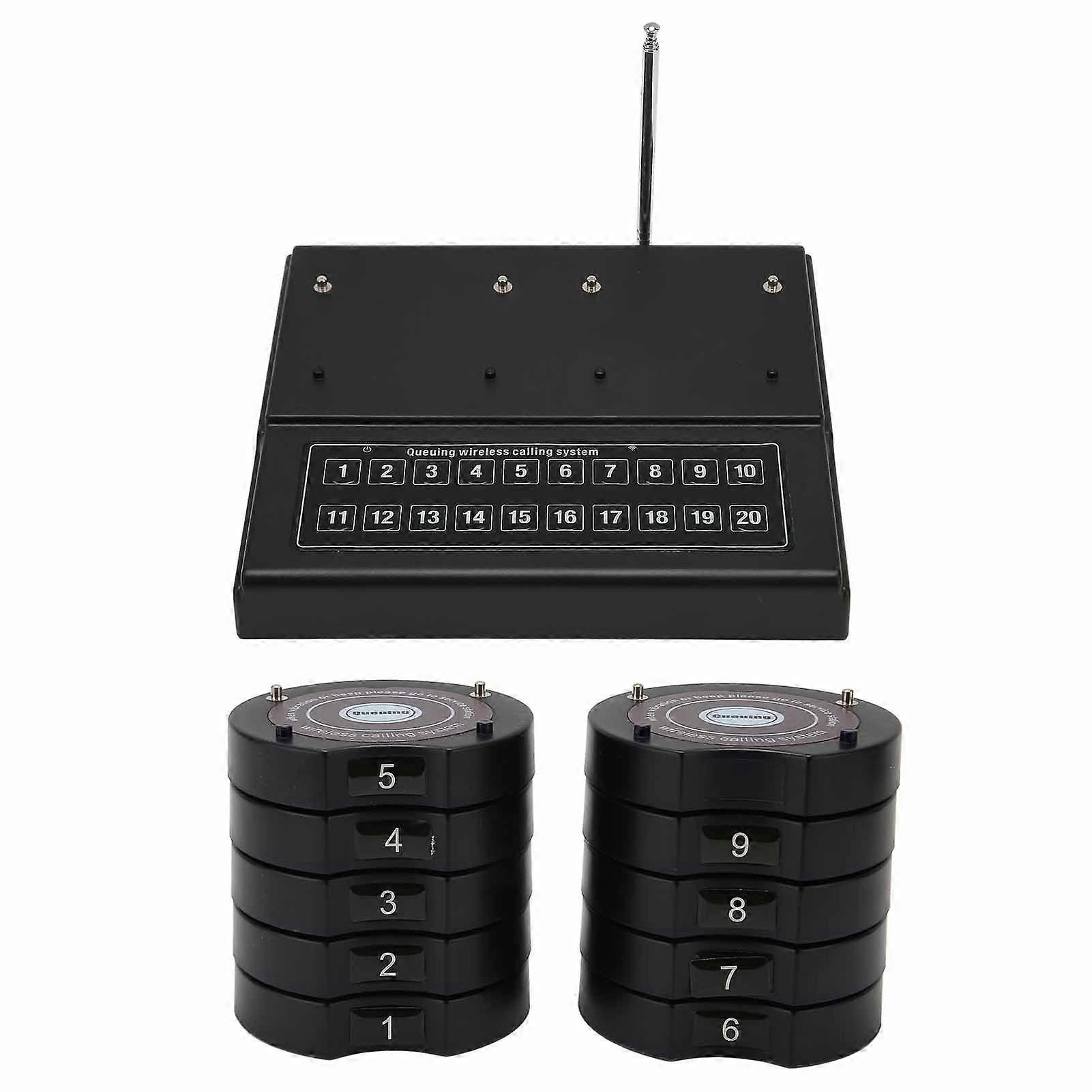 Wireless Calling System 1-10 20 Channels, ABS, 433.92MHz, Plug & Play
