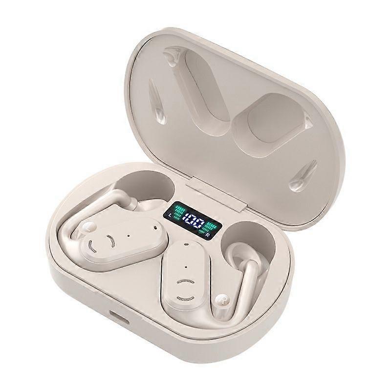 Bluetooth bone conduction headset IPX7 waterproof ENC noise reduction(beige)