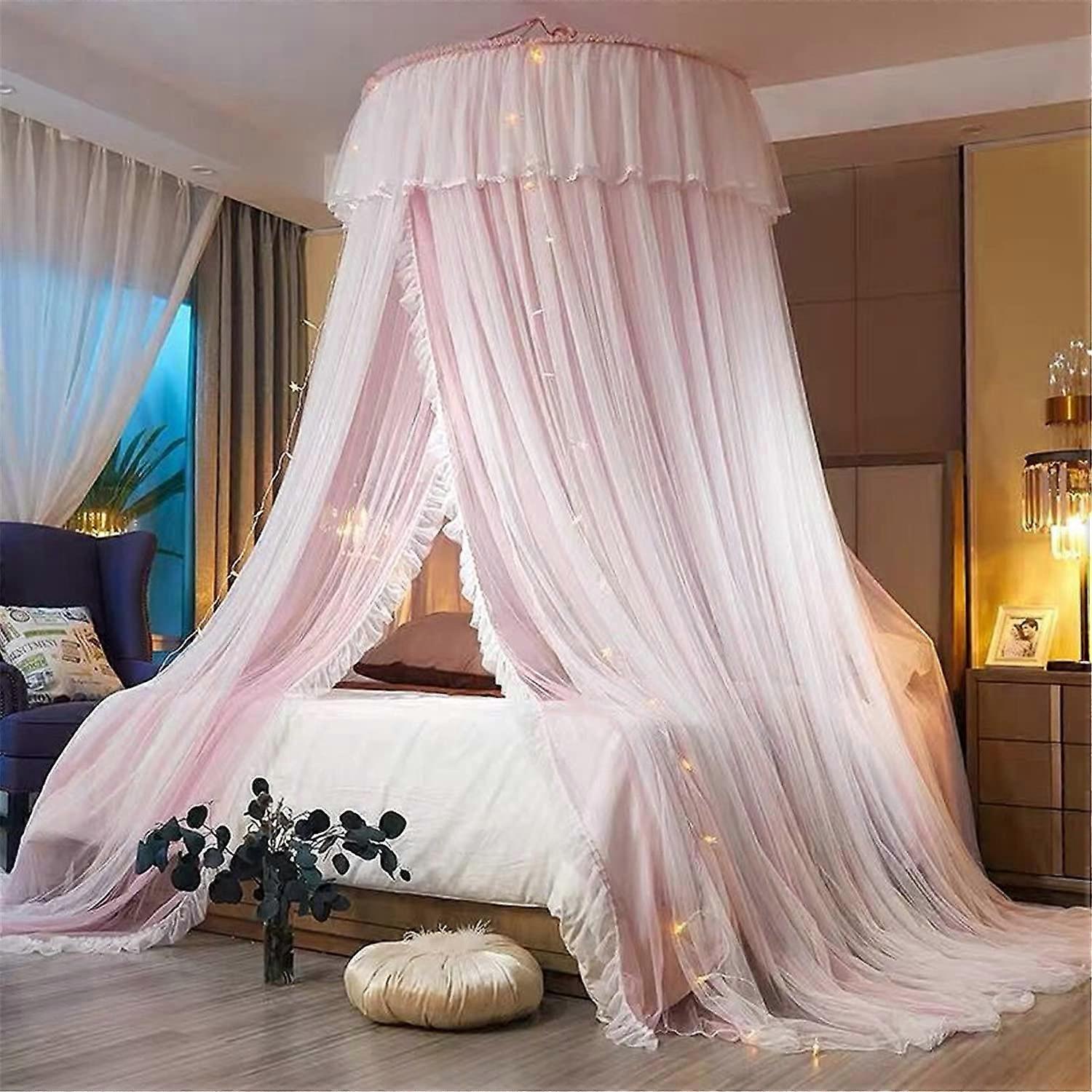 Bed Canopy Round Lace Curtain Dome Net Princess Mosquito Net, Hanging Bed Net With Easy Installation Kit A03 1.0m Bed