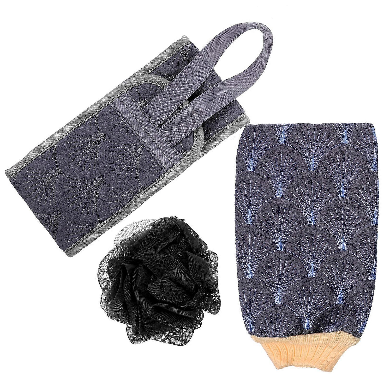 Back Scrubber Exfoliating Mitten Bathing Towel Set for Bathing Use 1Set