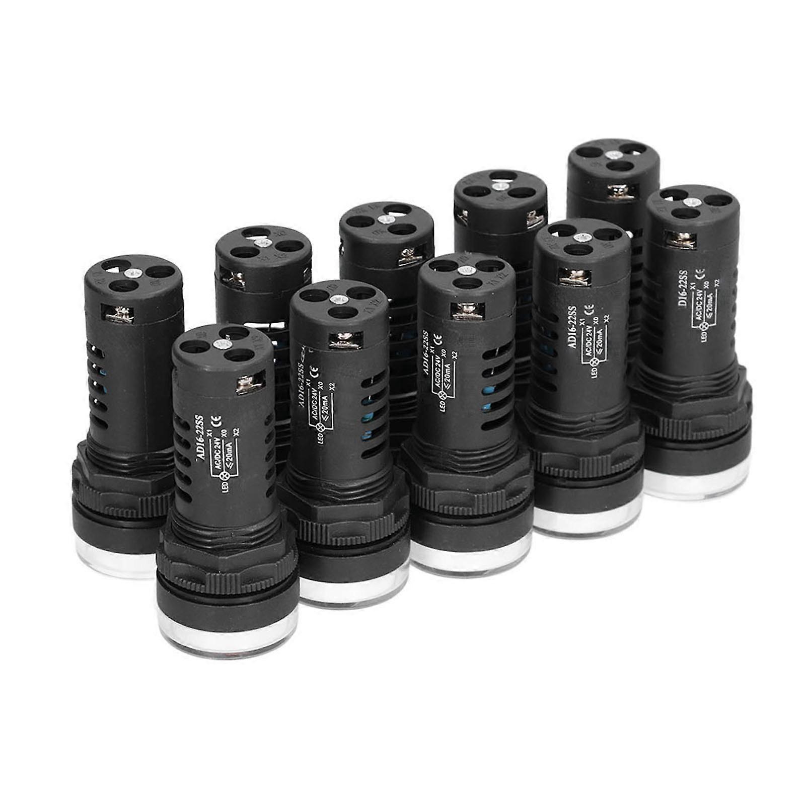 10Pcs AD16-22SS 22mm Red Green LED Indicator Light 24V AC/DC