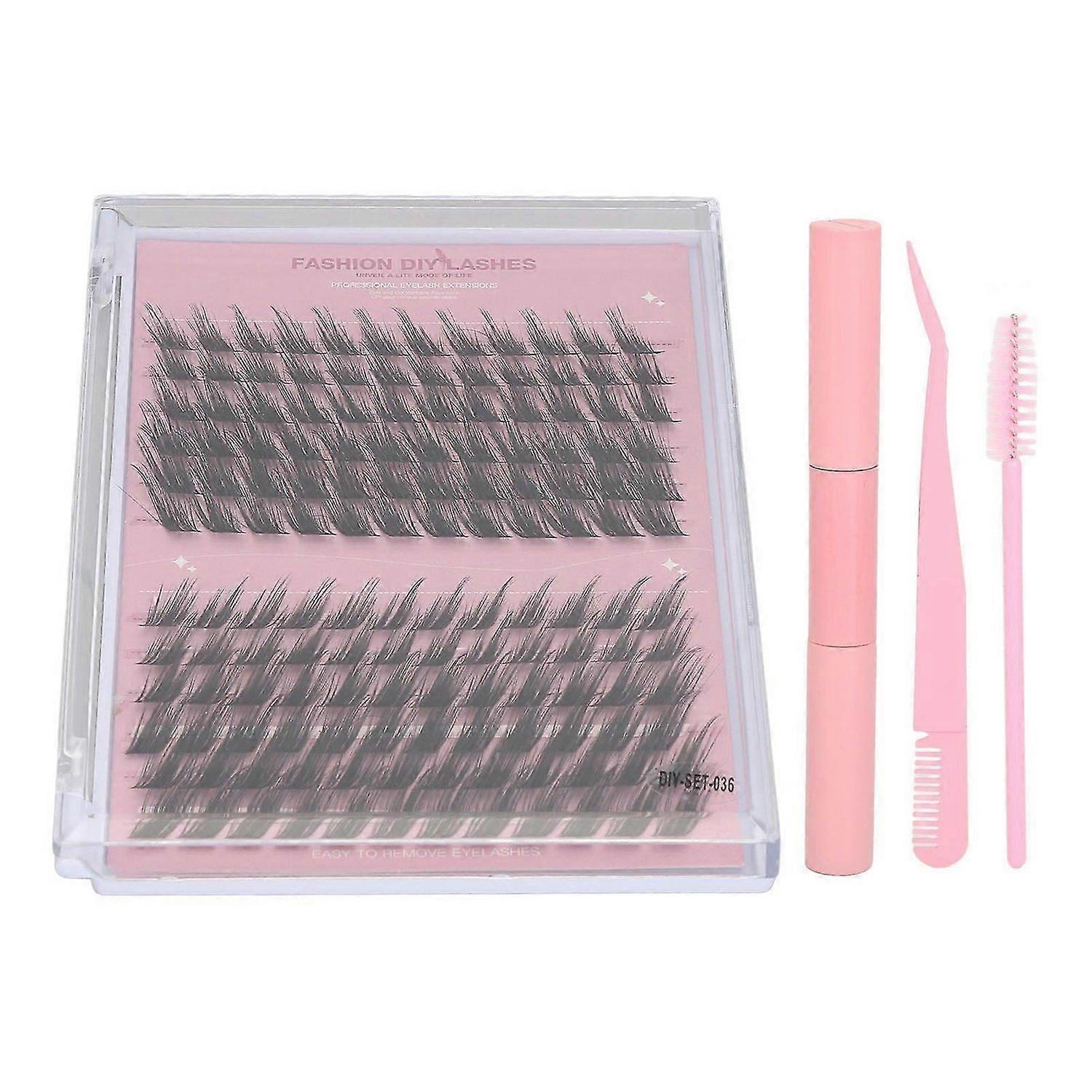2025 Latest Model 144 Clusters Slant Lash Extensions Kit 10 To 16mm Individual...