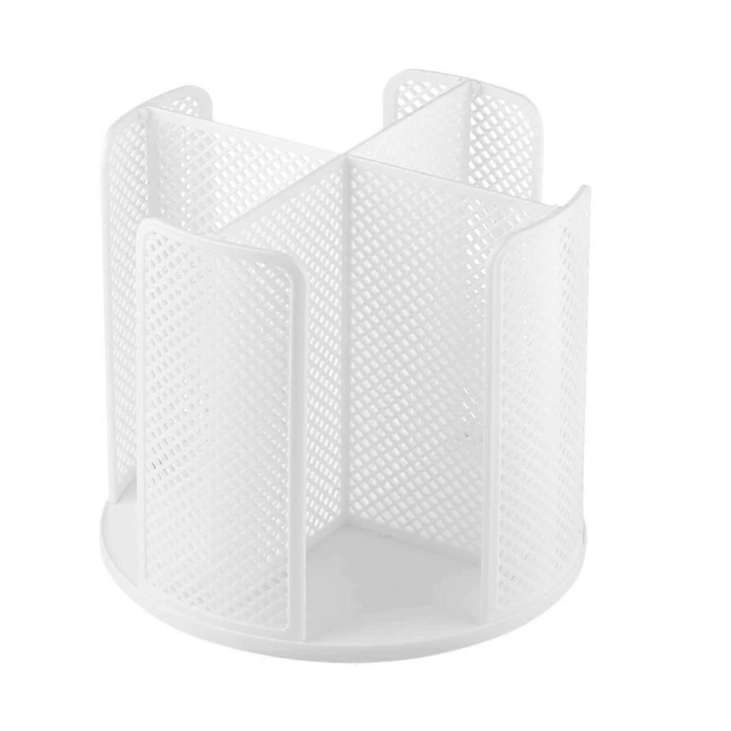 Rotatable Cup and Lid Organizer with 4 Compartments White